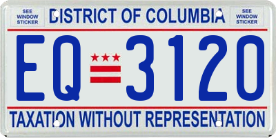 DC license plate EQ3120