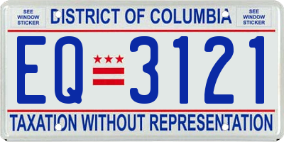 DC license plate EQ3121