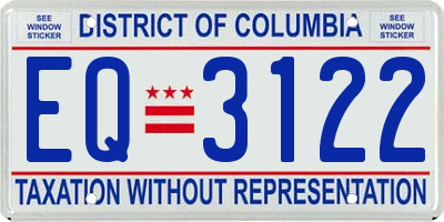 DC license plate EQ3122