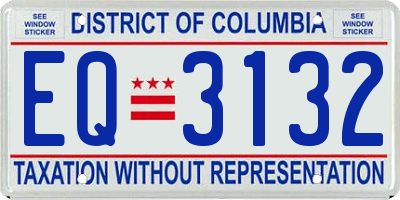 DC license plate EQ3132