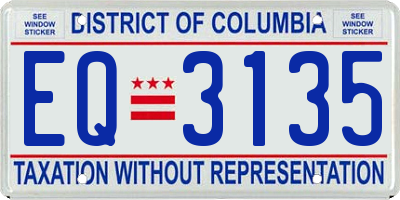 DC license plate EQ3135