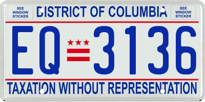 DC license plate EQ3136