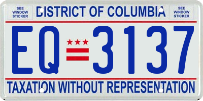DC license plate EQ3137