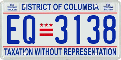 DC license plate EQ3138