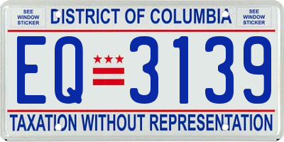 DC license plate EQ3139