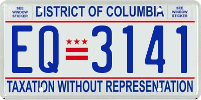 DC license plate EQ3141