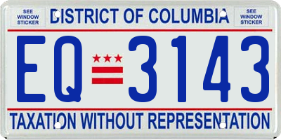 DC license plate EQ3143