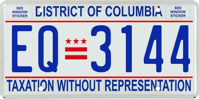 DC license plate EQ3144