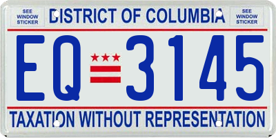 DC license plate EQ3145