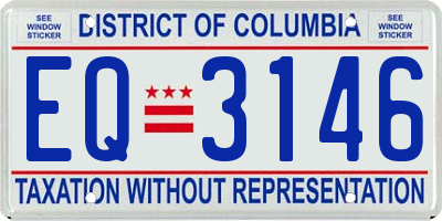 DC license plate EQ3146