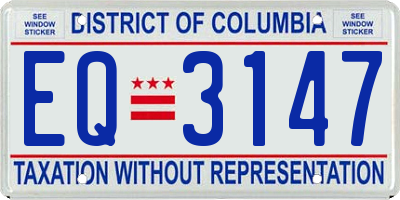 DC license plate EQ3147
