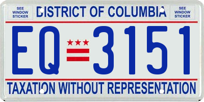 DC license plate EQ3151