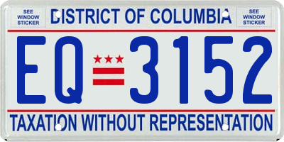 DC license plate EQ3152