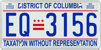 DC license plate EQ3156