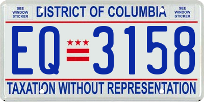 DC license plate EQ3158