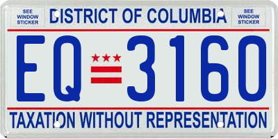 DC license plate EQ3160