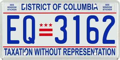 DC license plate EQ3162