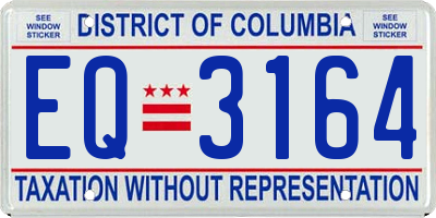 DC license plate EQ3164