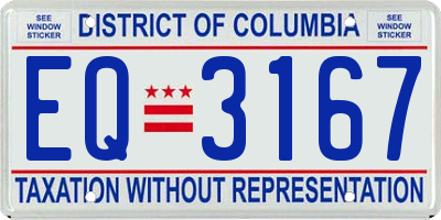 DC license plate EQ3167