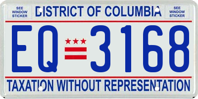 DC license plate EQ3168