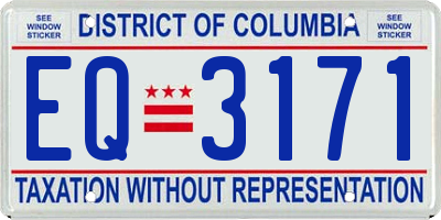 DC license plate EQ3171