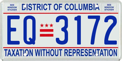 DC license plate EQ3172