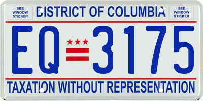 DC license plate EQ3175