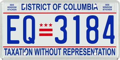 DC license plate EQ3184