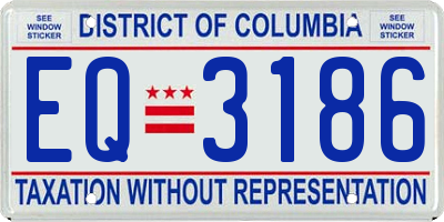 DC license plate EQ3186