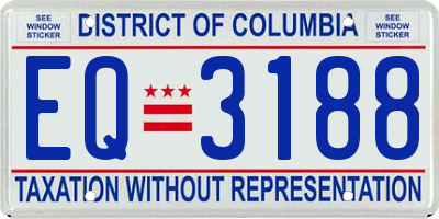 DC license plate EQ3188
