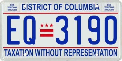 DC license plate EQ3190