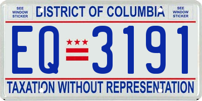 DC license plate EQ3191