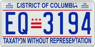 DC license plate EQ3194