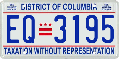 DC license plate EQ3195