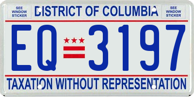 DC license plate EQ3197
