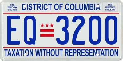 DC license plate EQ3200