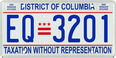 DC license plate EQ3201