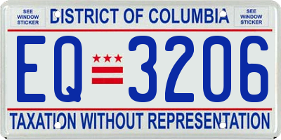 DC license plate EQ3206