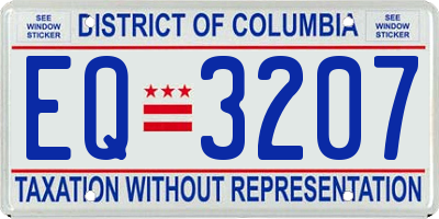 DC license plate EQ3207