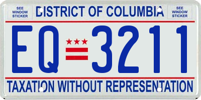 DC license plate EQ3211