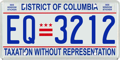 DC license plate EQ3212