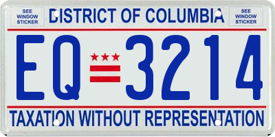 DC license plate EQ3214