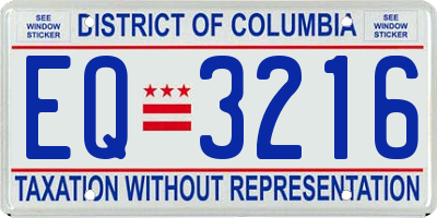 DC license plate EQ3216
