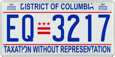 DC license plate EQ3217