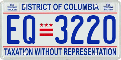 DC license plate EQ3220