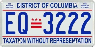 DC license plate EQ3222
