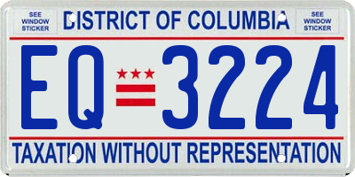 DC license plate EQ3224