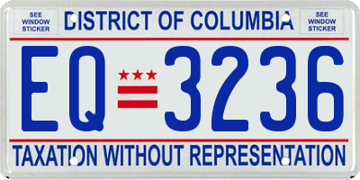DC license plate EQ3236