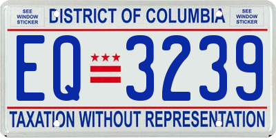 DC license plate EQ3239
