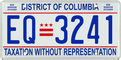 DC license plate EQ3241